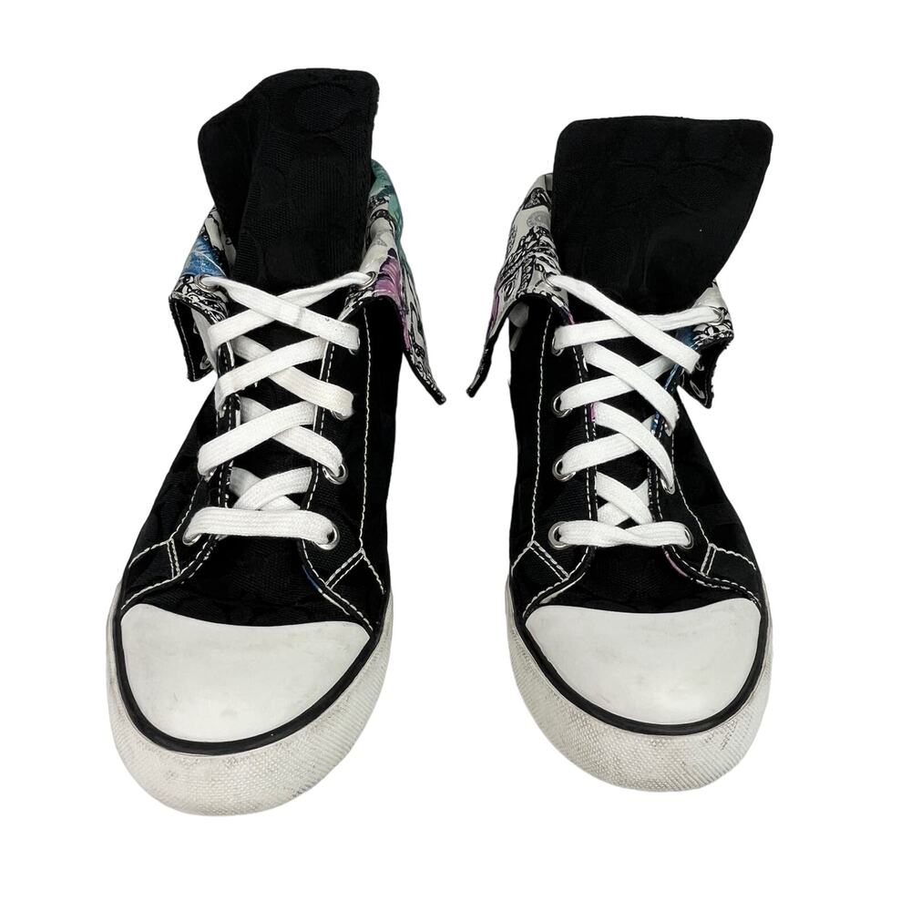 Coach Bonney Butterfly Black Hi Top Fold Over Sneakers 7 - Picture 5 of 14
